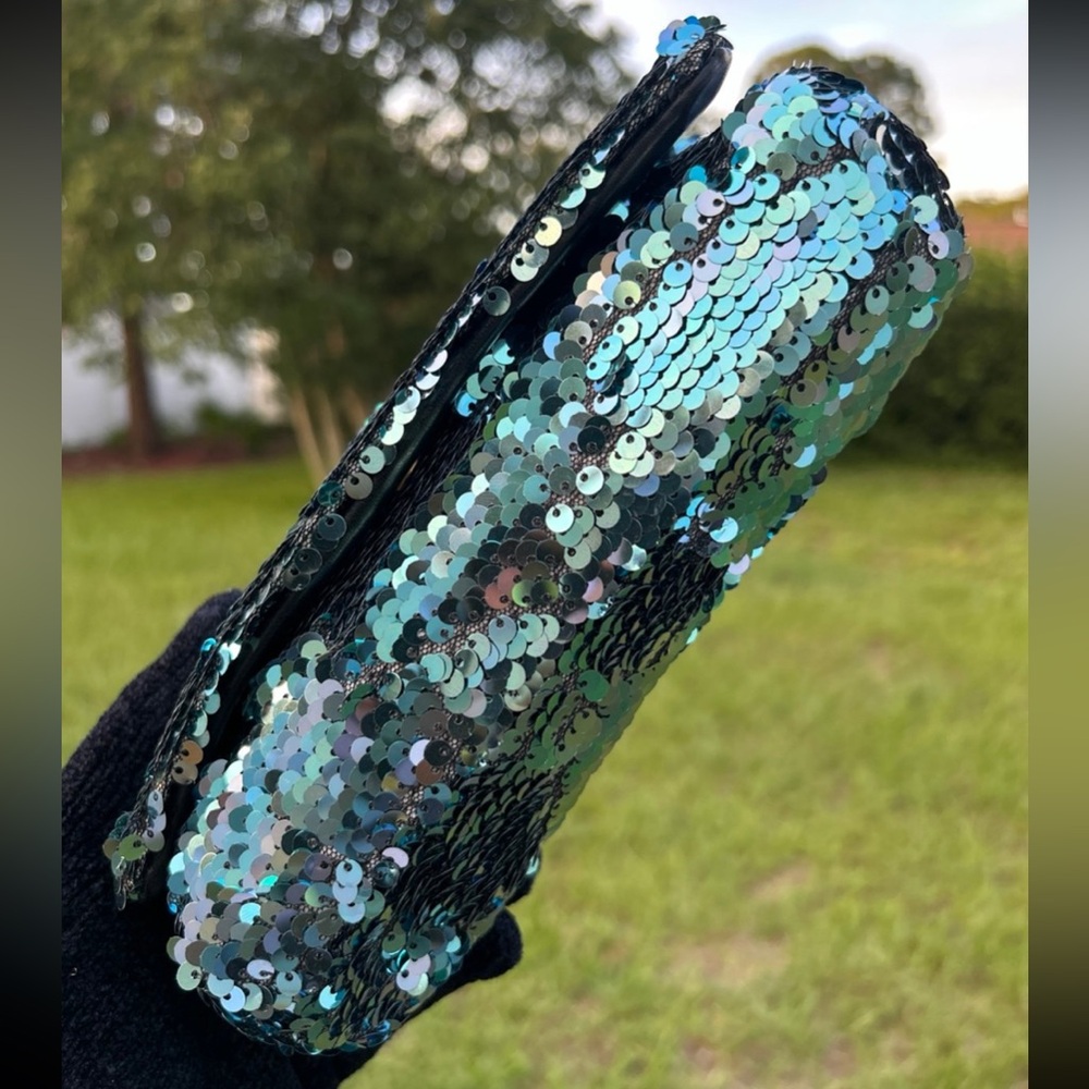 Montana West Blue and Black Sequin Shoulder Bag - Picture 8 of 11
